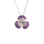 Ασημένιο 925 μενταγιόν λουλούδι με μωβ νανοκρύσταλλα