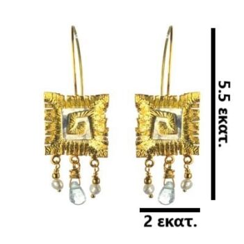 Επιχρυσωμένα 925 σκουλαρίκια με γεωμετρικό σχέδιο - Image 3