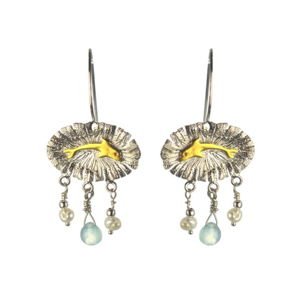 Ασημένια 925 σκουλαρίκια δελφίνι