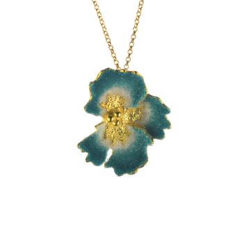 Επίχρυσο 925 μενταγιόν ανεμόνη