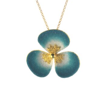 Επιχρυσωμένο 925 μενταγιόν λουλούδι με πετρόλ νανοκρύσταλλα